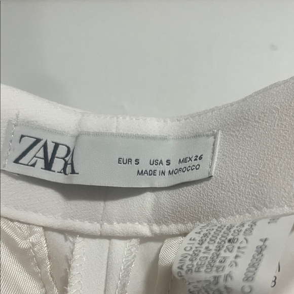 NWT Zara Crisp White Flared Pants size SMALL high waisted elegant and comfy - Picture 4 of 8